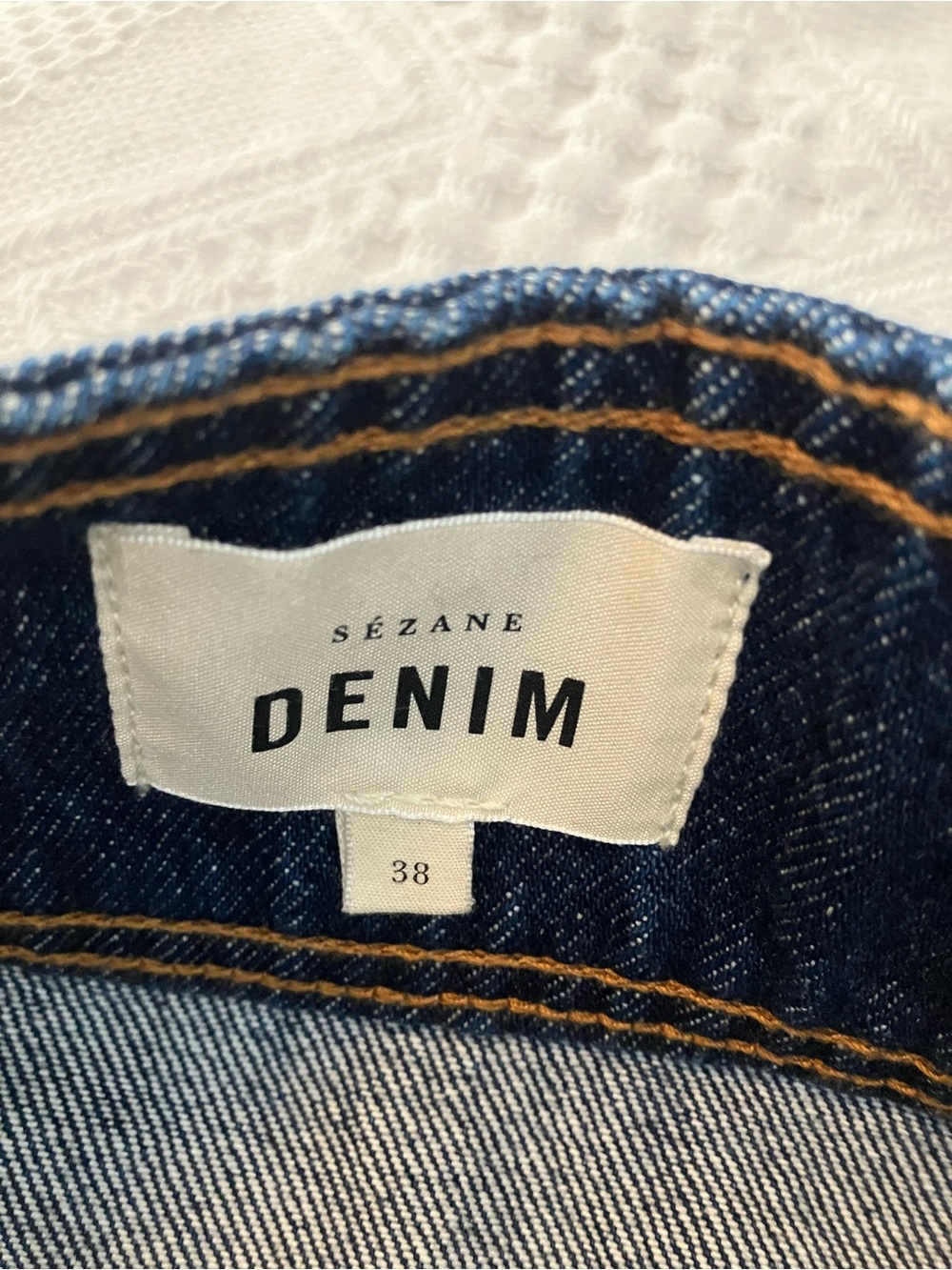 Sezane Indigo Button-Front Denim Mini Skirt - Picture 3 of 3